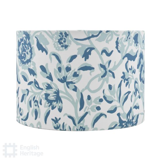 där lighting English Heritage Down House Blue Cotton Drum Shade 26cm
