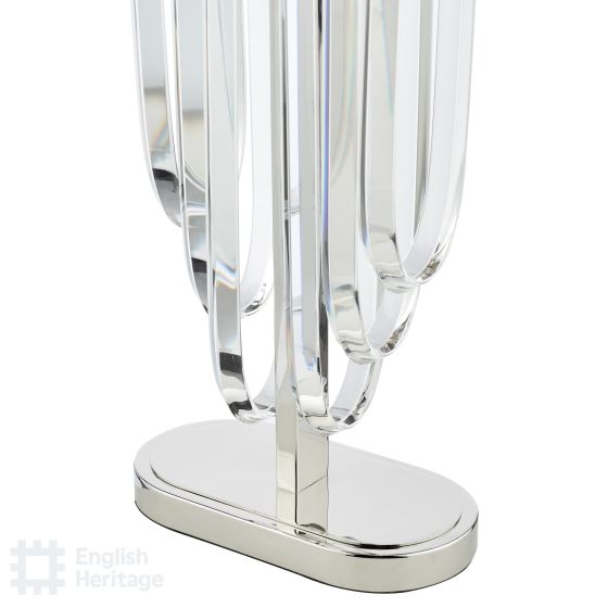 Där Lighting English Heritage Eltham 2 Light Table Lamp Polished Nickel And Crystal With Shade