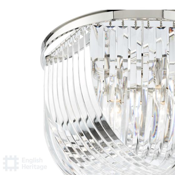 Där Lighting English Heritage Eltham 4 Light Pendant Polished Nickel And Crystal