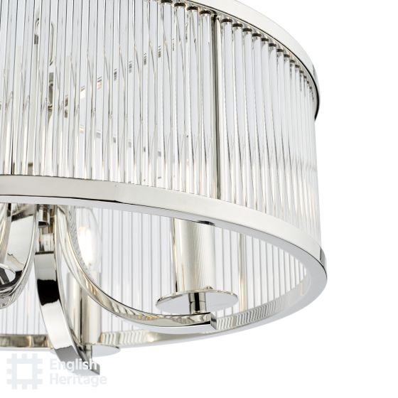 Där Lighting English Heritage Eltham 4 Light Pendant Polished Nickel And Crystal