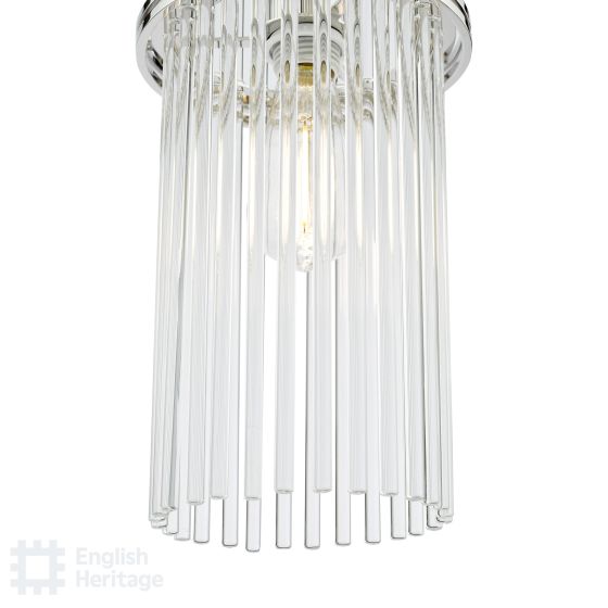 Där Lighting English Heritage Eltham Single Pendant Polished Nickel And Crystal