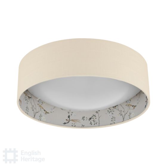 Där Lighting English Heritage Marble Hill 2 Light Flush Taupe And Multi Coloured