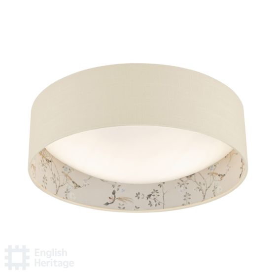 där lighting English Heritage Marble Hill 2 Light Flush Taupe and Multi Coloured