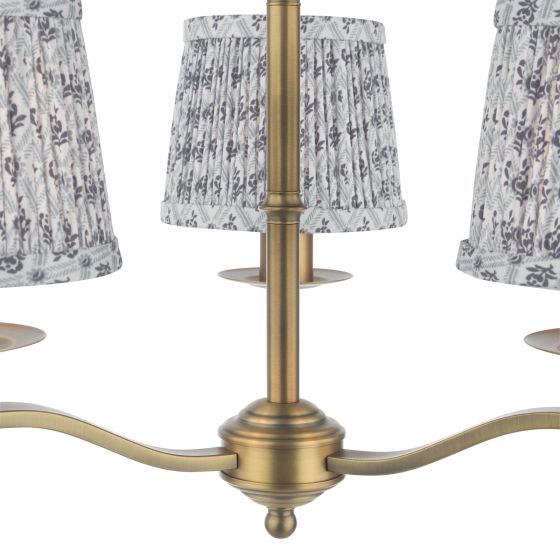 Där Lighting English Heritage Marble Hill 3 Light Armed Fitting Aged Brass With Shade