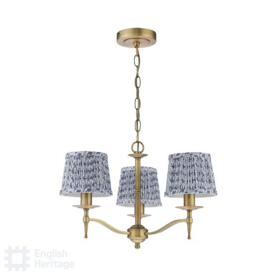 Där Lighting English Heritage Marble Hill 3 Light Armed Fitting Aged Brass With Shade