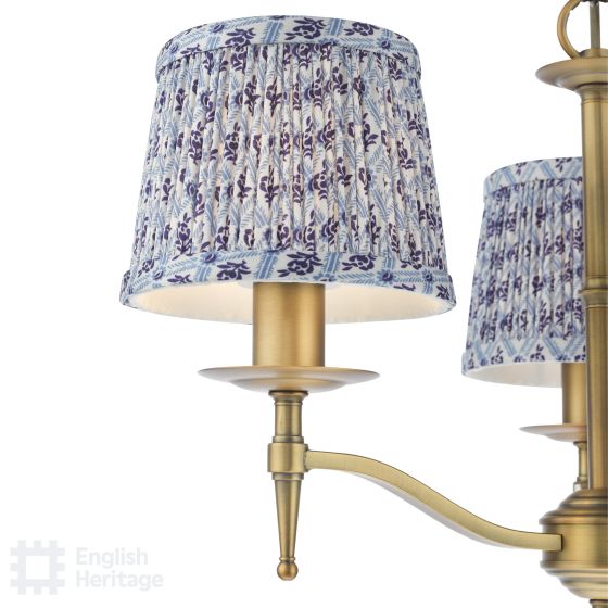 Där Lighting English Heritage Marble Hill 3 Light Armed Fitting Aged Brass With Shade