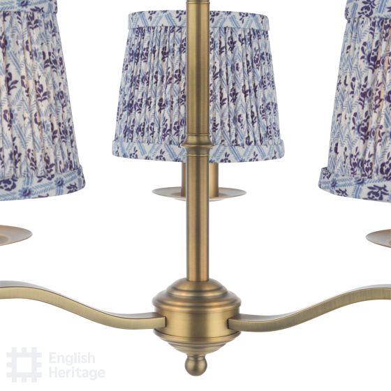 Där Lighting English Heritage Marble Hill 3 Light Armed Fitting Aged Brass With Shade