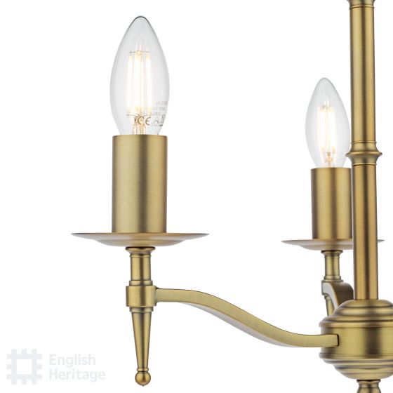 Där Lighting English Heritage Marble Hill 3 Light Armed Fitting Aged Brass Fitting Only