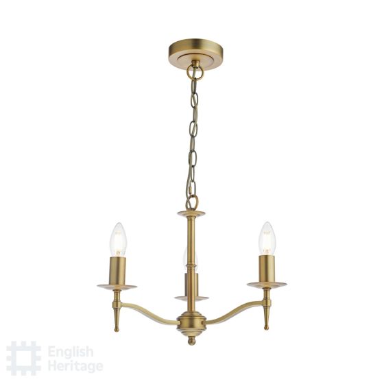 där lighting English Heritage Marble Hill 3 Light Armed Fitting Aged Brass Fitting Only