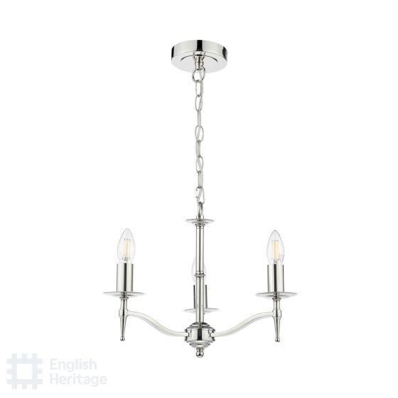 Där Lighting English Heritage Marble Hill 3 Light Armed Fitting Polished Nickel Fitting Only