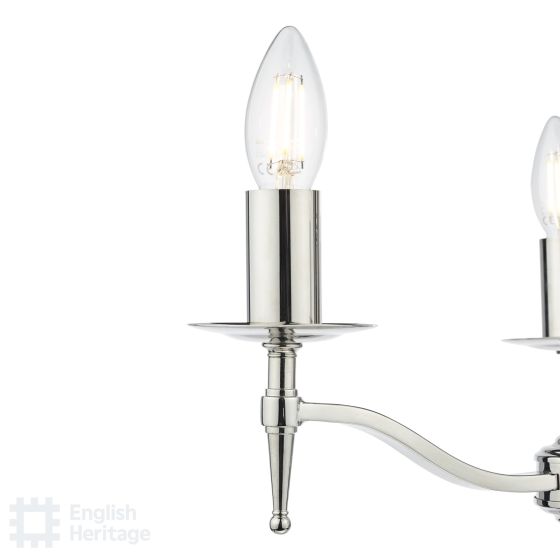 Där Lighting English Heritage Marble Hill 3 Light Armed Fitting Polished Nickel Fitting Only
