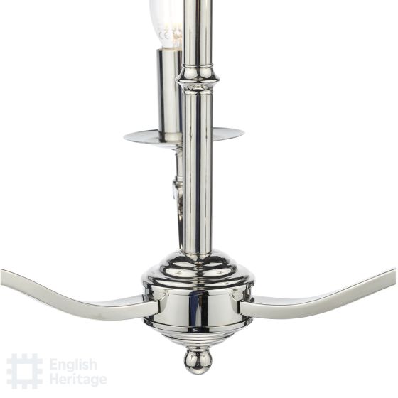 Där Lighting English Heritage Marble Hill 3 Light Armed Fitting Polished Nickel Fitting Only