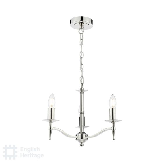 där lighting English Heritage Marble Hill 3 Light Armed fitting Polished Nickel Fitting Only
