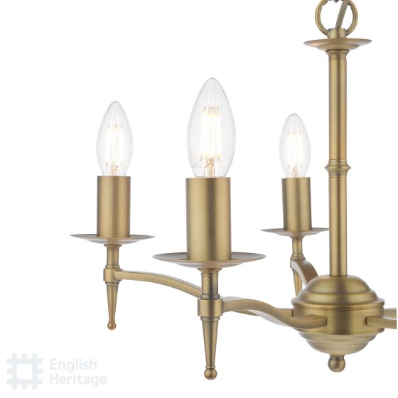 Där Lighting English Heritage Marble Hill 5 Light Armed Pendant Aged Brass Fitting Only