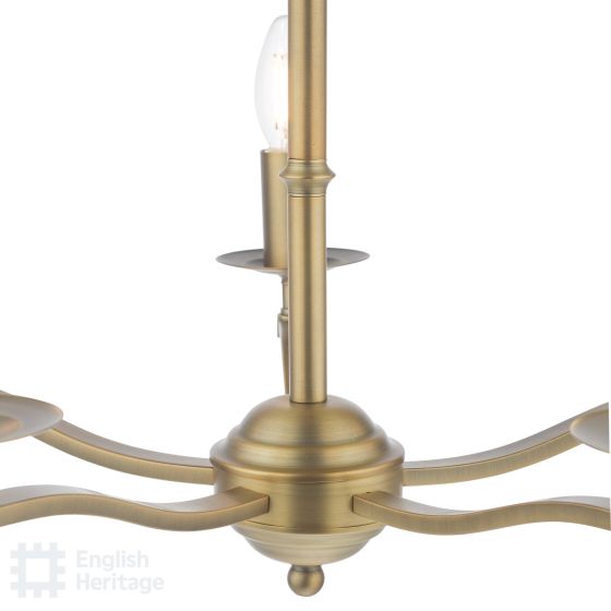 Där Lighting English Heritage Marble Hill 5 Light Armed Pendant Aged Brass Fitting Only