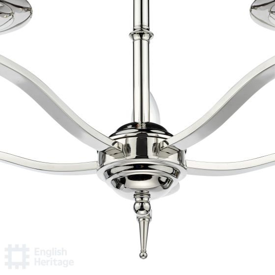 Där Lighting English Heritage Marble Hill 5 Light Armed Pendant Polished Nickel Fitting Only
