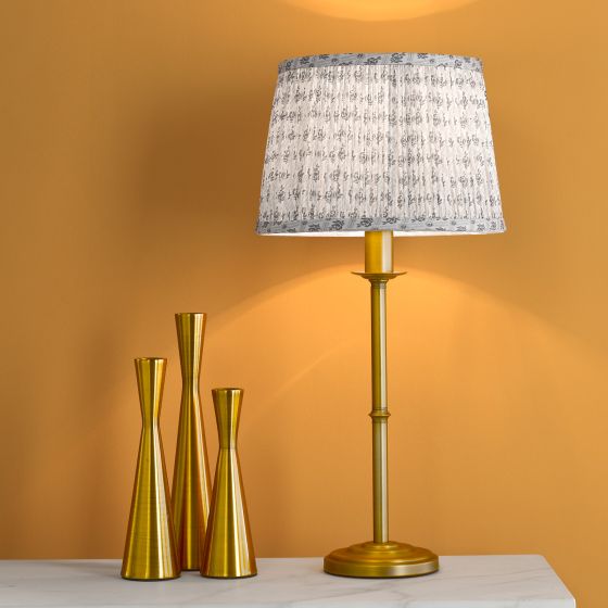 Där Lighting English Heritage Marble Hill Table Lamp Aged Brass With Shade