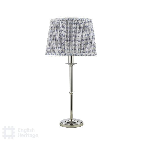 Där Lighting English Heritage Marble Hill Table Lamp Polished Nickel With Shade