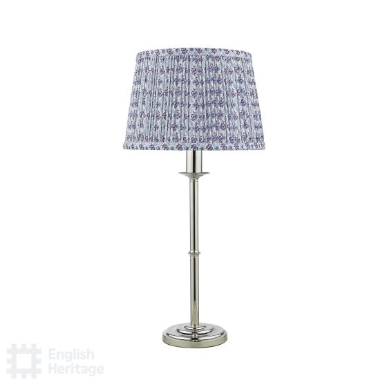 Där Lighting English Heritage Marble Hill Table Lamp Polished Nickel With Shade