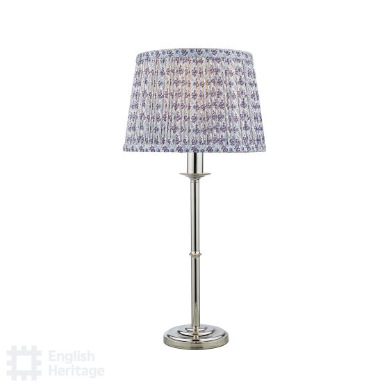 där lighting English Heritage Marble Hill Table Lamp Polished Nickel With Shade