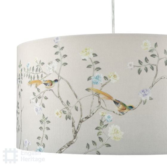 Där Lighting English Heritage Marble Hill Taupe Cotton Drum Shade 40cm