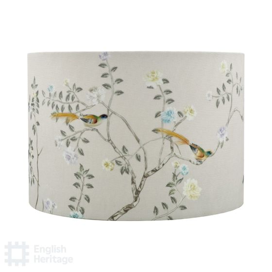 där lighting English Heritage Marble Hill Taupe Cotton Drum Shade 26cm