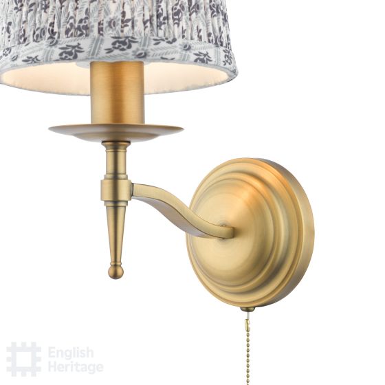 Där Lighting English Heritage Marble Hill Wall Light Aged Brass With Shade