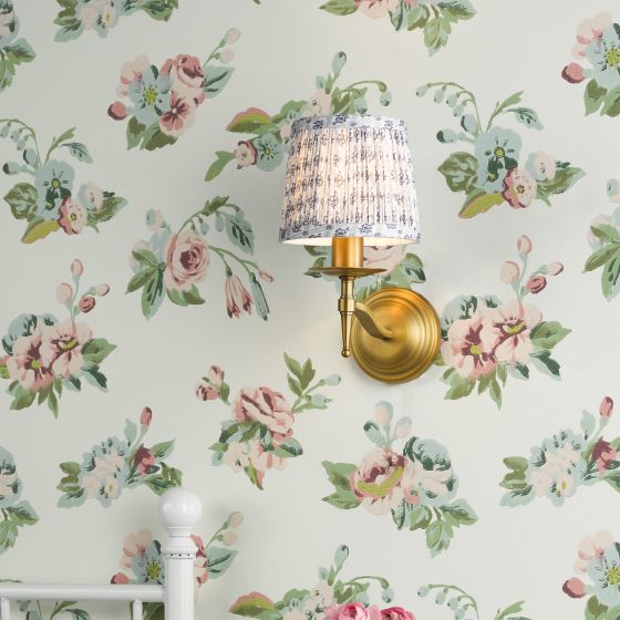 Där Lighting English Heritage Marble Hill Wall Light Aged Brass With Shade