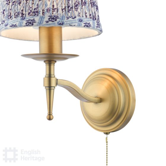 Där Lighting English Heritage Marble Hill Wall Light Aged Brass With Shade