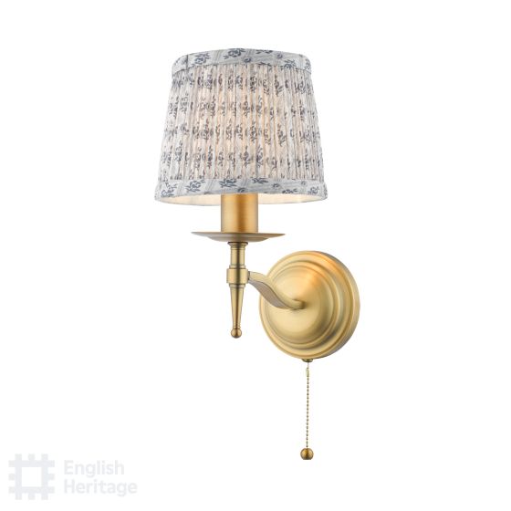 där lighting English Heritage Marble Hill Wall Light Aged Brass With Shade
