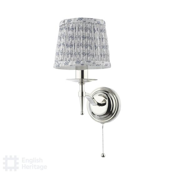 Där Lighting English Heritage Marble Hill Wall Light Polished Nickel With Shade