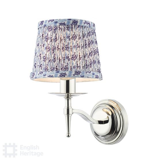 Där Lighting English Heritage Marble Hill Wall Light Polished Nickel With Shade