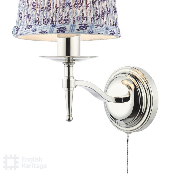 Där Lighting English Heritage Marble Hill Wall Light Polished Nickel With Shade
