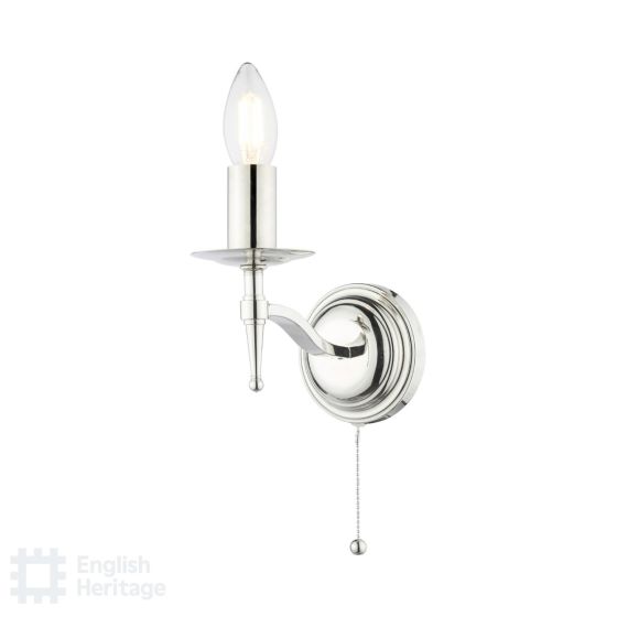 där lighting English Heritage Marble Hill Wall Light Polished Nickel Bracket Only