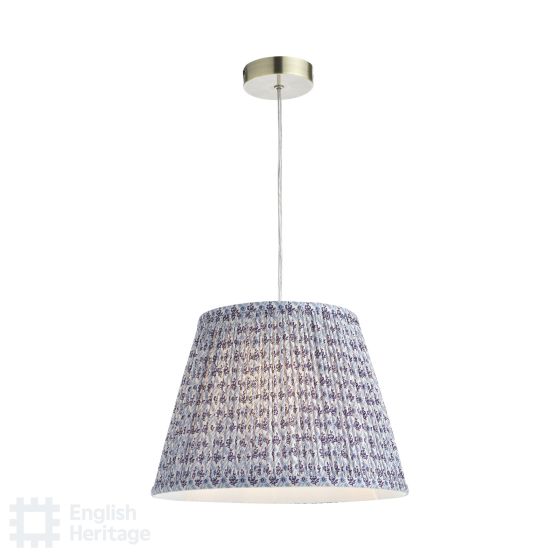 där lighting English Heritage St John Street Blue Cotton Empire Shade 35cm