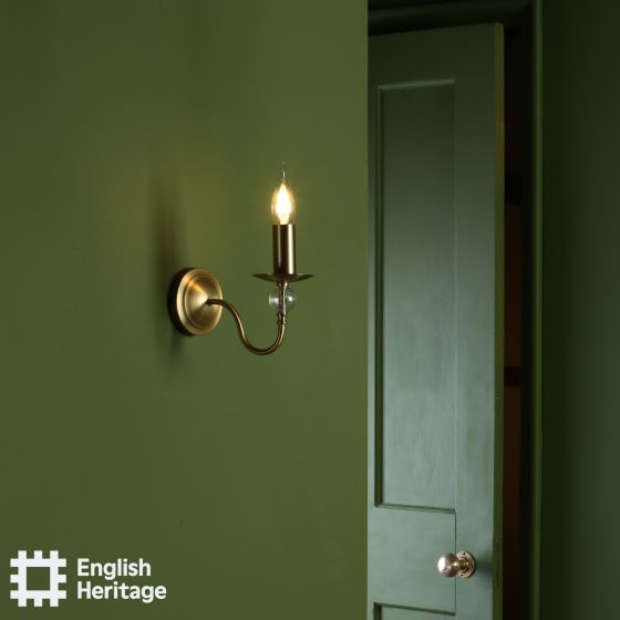 Där Lighting English Heritage Wrest Park Wall Light Aged Brass And Ribbed Glass