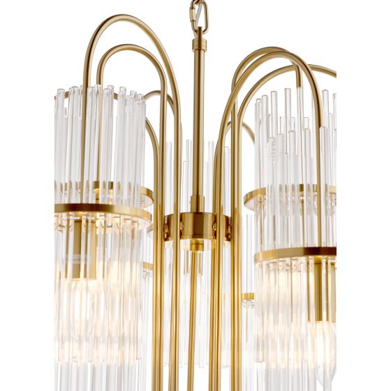 Där Lighting Eniola 9 Light Pendant Natural Brass And Glass