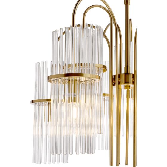 Där Lighting Eniola 9 Light Pendant Natural Brass And Glass