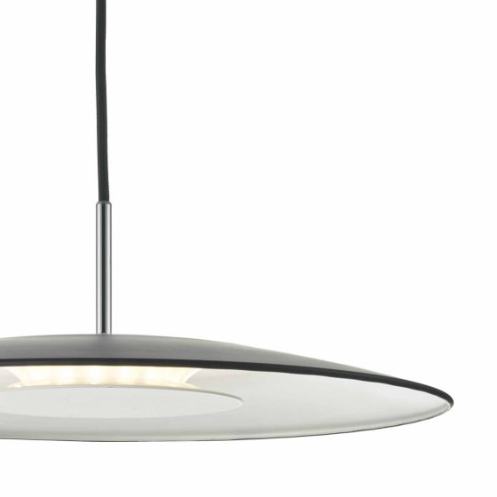 Där Lighting Enoch Pendant Matt Black & Stainless Steel LED
