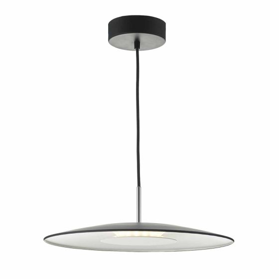 Där Lighting Enoch Pendant Matt Black & Stainless Steel LED