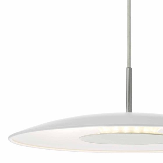 Där Lighting Enoch Pendant White Stainless Steel LED
