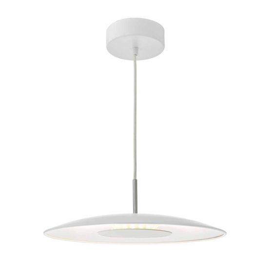Där Lighting Enoch Pendant White Stainless Steel LED