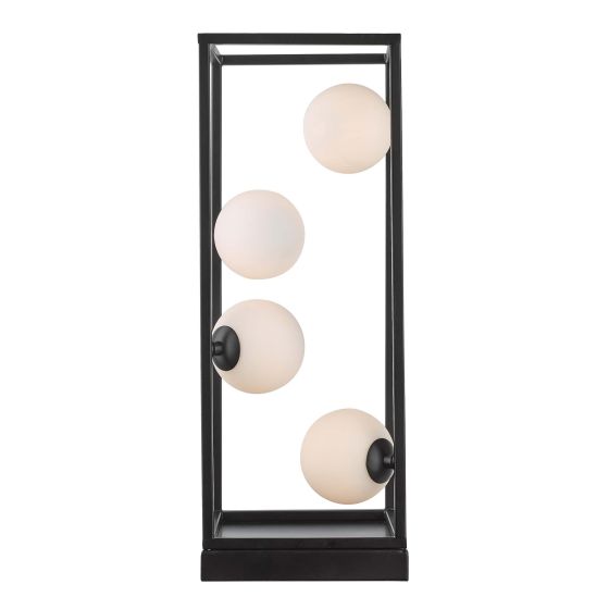 Där Lighting Ensio 4 Light Table Lamp Matt Black & Opal Glass