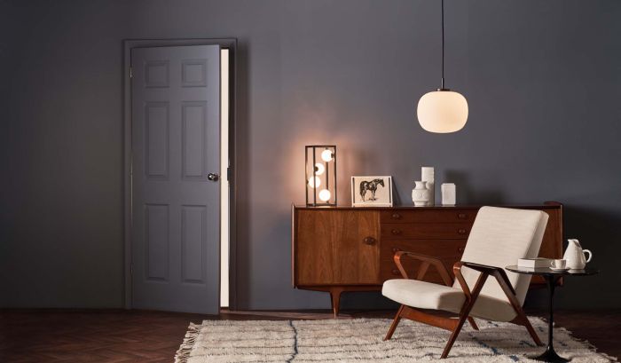 Där Lighting Ensio 4 Light Table Lamp Matt Black & Opal Glass
