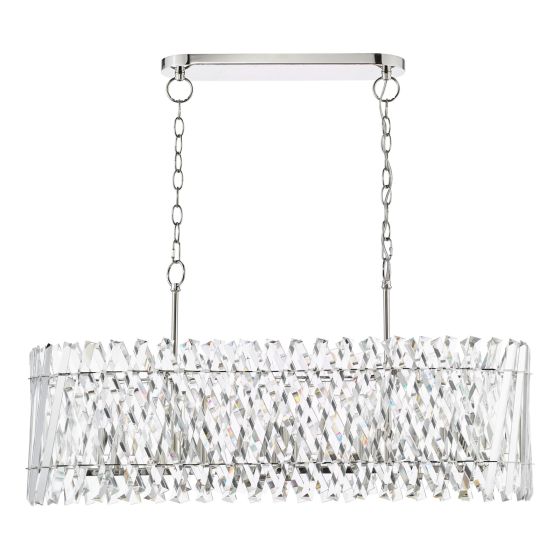 Där Lighting Entwine 10 Light Bar Pendant Polished Nickel And Crystal