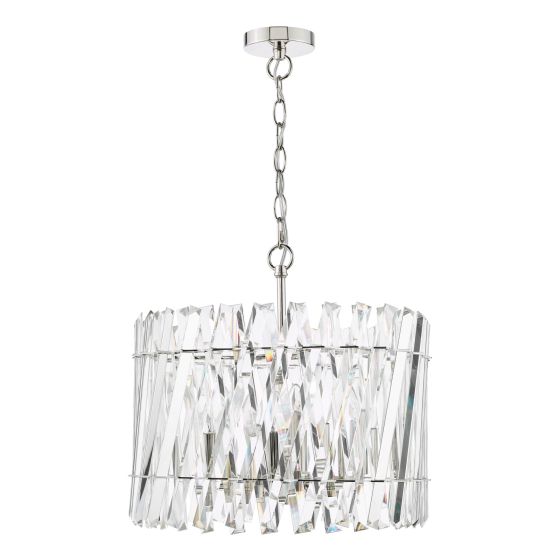 Där Lighting Entwine 6 Light Pendant Polished Nickel And Crystal
