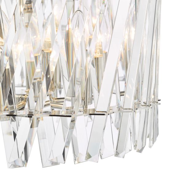 Där Lighting Entwine 6 Light Pendant Polished Nickel And Crystal