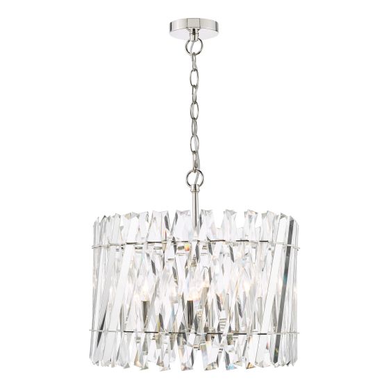 där lighting Entwine 6 Light Pendant Polished Nickel and Crystal