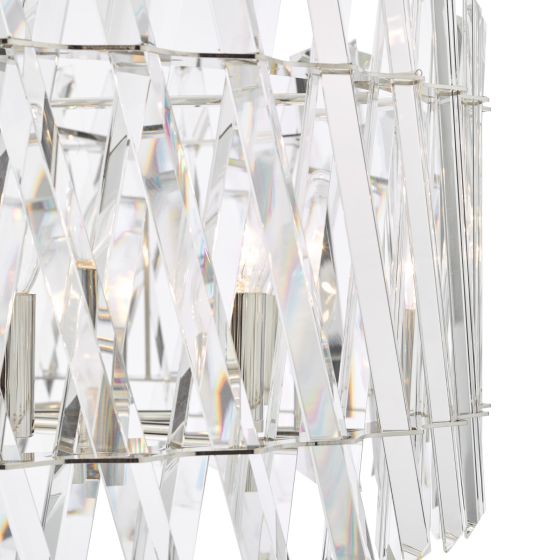 Där Lighting Entwine 8 Light Pendant Polished Nickel And Crystal