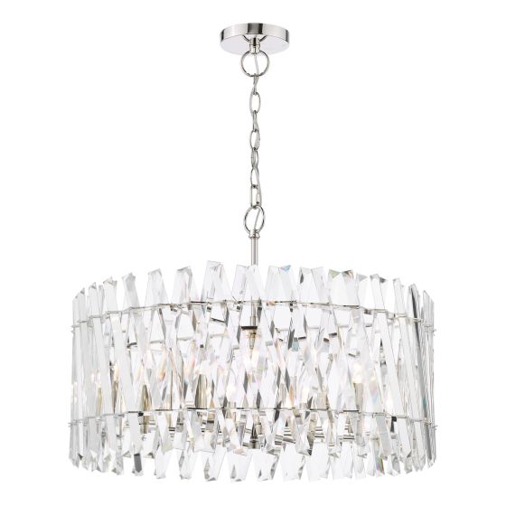 där lighting Entwine 8 Light Pendant Polished Nickel and Crystal